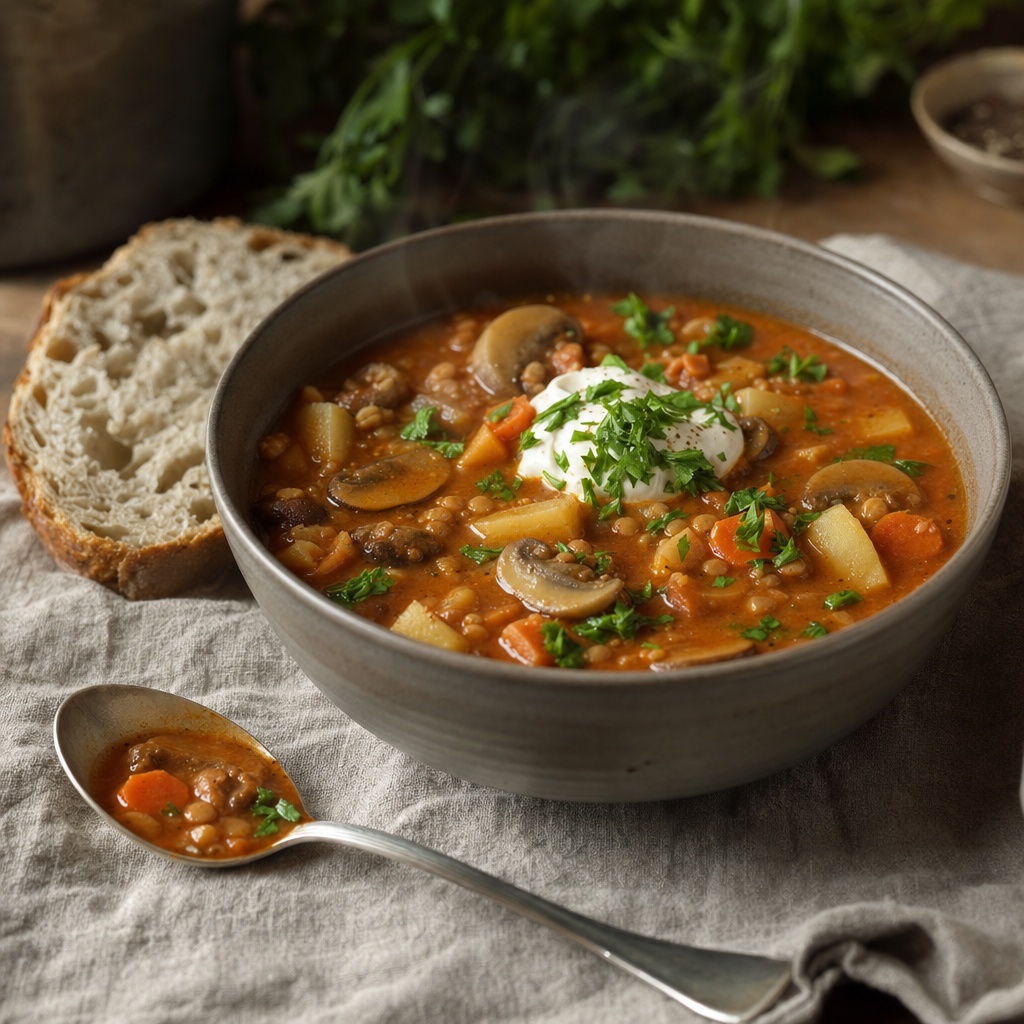Vegansk goulaschsoppa