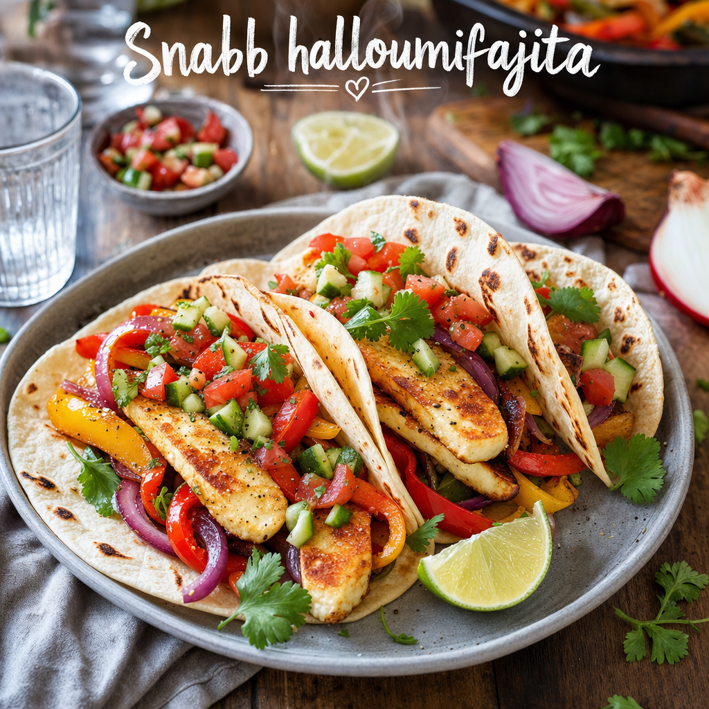 Snabb halloumifajita
